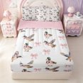 thumbnail image 1 of Erosebridal Mallard Duck Zipper Twin Comforter Sets with Fitted Sheet and 2 Pillowcases,Pink Ribbon Bows Zipper Bedding Set For Boys,Pink Reversible,4pcs, 1 of 7
