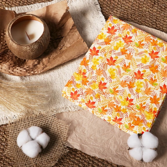 Erosebridal Maple Leaf Orange 100% Cotton Fabric by the Yard 1 Yard, Fall Foliage Home Decor Fabric by the Yard