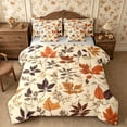 thumbnail image 1 of Erosebridal Maple Leaves Queen Bedding 7pcs,Fall Foliage Bedding Comforter Set Queen,Brown,Reversible, 1 of 6