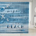 thumbnail image 1 of Erosebridal Marine Animal Bathroom Curtain 72x72, Retro Lodge Cabin Shower Curtain 72x72, Coastal Room Decor, 1 of 5