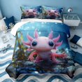 thumbnail image 1 of Erosebridal Marine Axolotl Twin Quilt Set, Marine Wildlife Twin Coverlet Set, Stars Reversible 2pcs, 1 Bedspread and 1 Pillowcase, 1 of 7