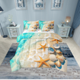 thumbnail image 1 of Erosebridal Marine Beach Bedding Sets Full Size, Kawaii Starfish Comforter Sets with Sheets, Coastal Ocean Reversible Bed Set, Breathable Bedroom Decorative, 7pcs, 1 of 6