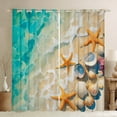 thumbnail image 1 of Erosebridal Marine Beach Curtains for Living Room, Kawaii Starfish 30%-50% Blackout Curtains Set of 2 (38x54), Coastal Ocean Curtains and Drapes (38x54), Window Curtains Bedroom Decorative, 1 of 6