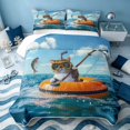 thumbnail image 1 of Erosebridal Marine Cat Twin Quilt Set, Coastal Pet Twin Coverlet Set, Reversible 2 Pieces, 1 Bedspread and 1 Pillowcase, 1 of 7