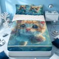 thumbnail image 1 of Erosebridal Marine Cat Zipper Twin Comforter Sets with Fitted Sheet and 2 Pillowcases, Cute Animal Zipper Bedding Set, Reversible, 1 of 7