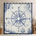 thumbnail image 1 of Erosebridal Marine Compass Curtains for Living Room,Nautical Boat 30%-50% Blackout Curtains Set of 2 (38Wx45L),Ocean Theme Decor, 1 of 6