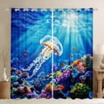 thumbnail image 1 of Erosebridal Marine Jellyfish Curtains Pack of 2 (42x63),Ocean Wildlife 30%-50% Black Out Curtains,Marine Decoration, 1 of 6