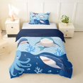 thumbnail image 1 of Erosebridal Marine Shark Twin Bedding for Kids, Blue Octopus Coral Duvet Cover Set, 2 Pieces, No Comforter, 1 of 5