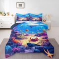 thumbnail image 1 of Erosebridal Marine life Sealife Comforter Set Toddler Fish Bedding Set Ocean Creature Themed Comforter Underwater Animal Pattern Quilt Set, 1 of 7