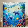 thumbnail image 1 of Erosebridal Marine Dolphin Curtains for Living Room,Ocean Wildlife 30%-50% Blackout Curtains Set of 2 (38x45),Marine Decoration, 1 of 6