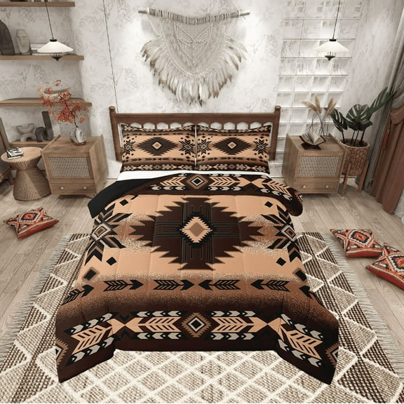 Erosebridal Hippie Aztec Bedding Sets Full with Comforter,Bohemian Theme Duvet Insert,Ultra Soft Reversible Comforter Sets Full Size,Tribal Room Decorative,3-Piece