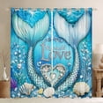 thumbnail image 1 of Erosebridal Mermaid Tail Curtains and Drapes (38x45), Dreamy Princess 30%-50% Blackout Curtains for Bedroom, Ocean Theme Curtains for Living Room, Bedroom Curtains Room Decor, 1 of 6