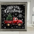 thumbnail image 1 of Erosebridal Merry Christmas Bathroom Curtain 72x78,Snowflakes Red Truck Bathroom Decor,Festival Decor, 1 of 5