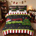 thumbnail image 1 of Manfei Merry Christmas King Bedding 7 Pieces Holiday King Bed in a Bag, Blue White, Xmas Reversible, 1 of 6