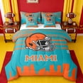 thumbnail image 1 of Erosebridal Miami City Silhouette Bedding Sets Queen Size,Sports Theme Comforter Sets with Sheets,American Football Bed in a Bag Queen Size For Teens,Ultra Soft Bedroom Decor,7-Piece, 1 of 5