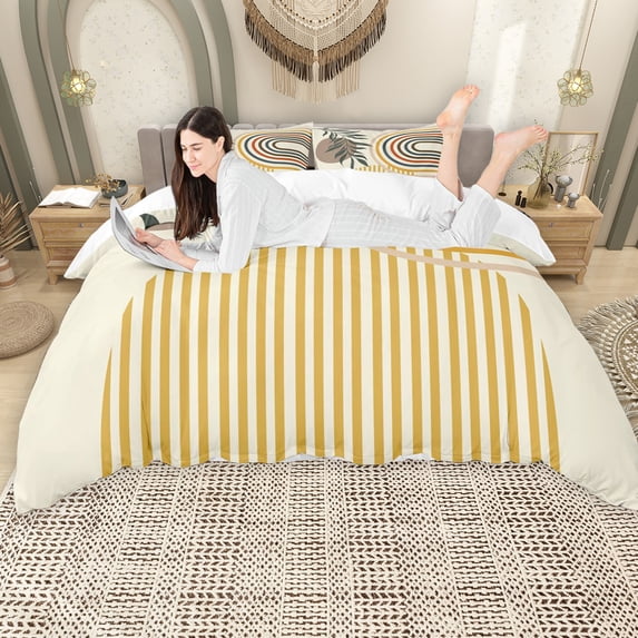 Erosebridal Mid Century Art Queen Duvet Cover Set, Minimalism Bedding, 1 Duvet Cover and 2 Pillowcases (No Comforter)