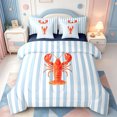 thumbnail image 1 of Erosebridal Mid-Century Line Pattern 7 Pieces Full Size Bedding Sets,Abstract Striped Full Size Bed in a Bag,Navy Blue Reversible, 1 of 7