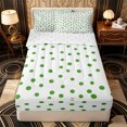 thumbnail image 1 of Erosebridal Minimal Classic Pattern Zipper Twin Comforter Sets with Fitted Sheet and 2 Pillowcases,Polka Dot Print Zipper Bedding Set,Green White,Reversible, 1 of 6