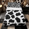 thumbnail image 1 of Erosebridal Minimal Cow Spot Pattern Zipper Full Size Comforter Sets with Fitted Sheet and 2 Pillowcases,Irregular Blot Print Zipper Bedding Set,Black White,Reversible, 1 of 6