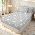 thumbnail image 1 of Erosebridal Minimal Light Gray Polka Dot Zipper Queen Comforter Set with Fitted Sheet and 2 Pillowcases,Pale Tone Large Circle Pattern Zipper Bedding Set,Ash White,4 Pieces,Grey Reversible, 1 of 6