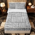 thumbnail image 1 of Erosebridal Minimal Tribal Pattern Zipper Full Size Comforter Sets with Fitted Sheet and 2 Pillowcases,Shape Print Zipper Bedding Set,Light Gray,Reversible, 1 of 6