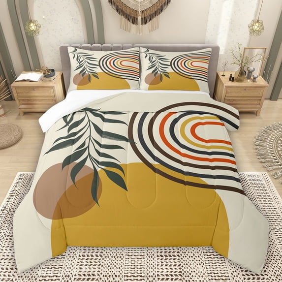 Erosebridal Minimalist Full Size Comforter Sets, Mid Century Artwork Bedding Sets, 1 Comforter and 2 Pillowcases
