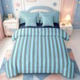 thumbnail image 1 of Erosebridal Minimalist Lines 7 Pieces Full Size Bedding Sets,Abstract Linear Art Full Size Bed in a Bag,Navy Blue Reversible, 1 of 7