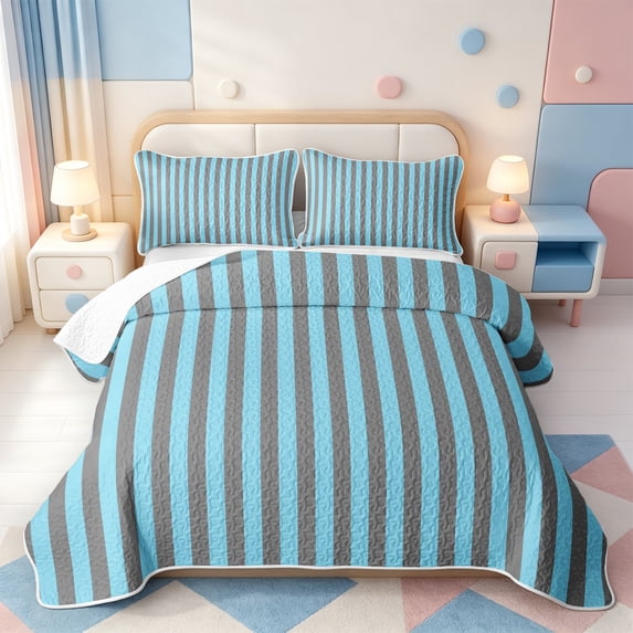 Erosebridal Minimalist Lines Twin Quilt Set,Abstract Linear Art Twin ...