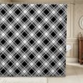 thumbnail image 1 of Erosebridal Minimalist Plaid Shower Curtain 72Wx72L,Geometric Checkered Bathroom Curtain,Black White, 1 of 6