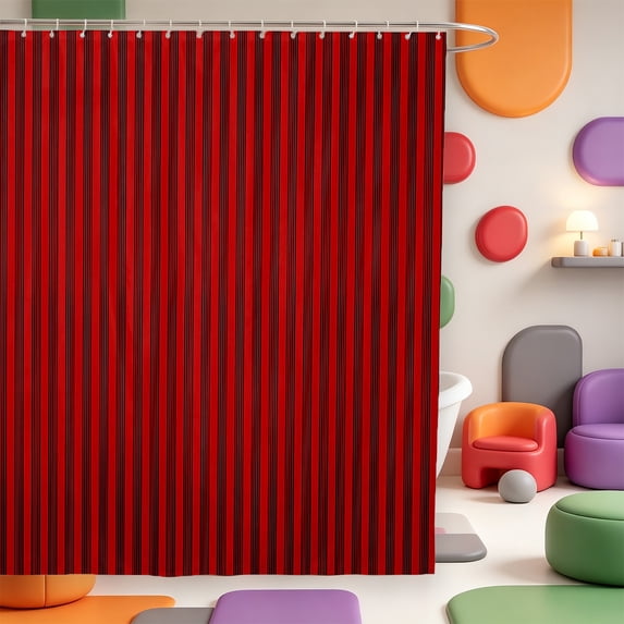 Erosebridal Minimalist Stripe Shower Curtain 72Wx84L,Geometric Lines Bathroom Shower Curtain
