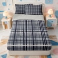 thumbnail image 1 of Erosebridal Minimalist Stripe Zipper Twin Comforter Sets with Fitted Sheet and 2 Pillowcases,Modern Lines Zipper Bedding Set,Light Gray Reversible,4 Pieces, 1 of 7