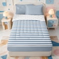 thumbnail image 1 of Erosebridal Minimalist Stripe Zipper Twin Comforter Sets with Fitted Sheet and 2 Pillowcases,Linear Striped Zipper Bedding Set,Reversible,4-Piece, 1 of 7