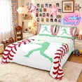 thumbnail image 1 of Erosebridal Mint Dripping Baseball Stitch & Batter Silhouette Graphic Queen Sheet Sets 4 Pieces, Baseball Graphic Bed Set for Boys And Girls Kids,Lightweight Room Decor, 1 of 5