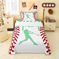 thumbnail image 1 of Erosebridal Mint Dripping Baseball Stitch & Hitter Silhouette Graphic Twin Sheet Sets 3pcs, Baseball Graphic Bedding for Boys And Girls Kids,Lightweight Room Decor, 1 of 5