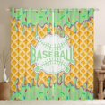 thumbnail image 1 of Erosebridal Mint & Purple Dripping Waffle Green Baseball & Bat Logo Graphic Blackout Curtains Set of 2 (52x84 Each), Sport Graphic Window Curtains for Boys And Girls Kids,Lightweight Room Decor, 1 of 6