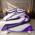 thumbnail image 1 of Erosebridal Modern Abstract Quilt King, Ombre Brush Strokes King Coverlet Set, Black White Purple, Reversible 3pcs 1 Bedspread and 2 Pillowcases, 1 of 7