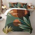 thumbnail image 1 of Erosebridal Modern Aesthetic Art Twin Quilt Set,Tropical Leaf Line Twin Coverlet Set For Adults,2pcs, 1 of 7