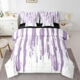 thumbnail image 1 of Erosebridal Modern Fashion Bed in a Bag Queen size, Watercolor Artwork Bed Set, Plum Reversible Comforter Sets, Ultra Soft Bedroom Decorative, 7-Piece, 1 of 6