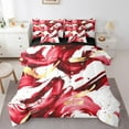 thumbnail image 1 of Erosebridal Modern Fashion Bedding Queen Size, Watercolor Artwork Bed in a Bag Queen size, Red Reversible Bed Set, Ultra Soft Room Decorative, 7-Piece, 1 of 6