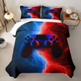thumbnail image 1 of Erosebridal Modern Game Controller Bed Spread Queen for Boys Men, Red Blue Lightning Queen Coverlet Set, 3 Pieces, 1 of 7
