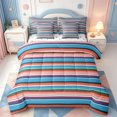 thumbnail image 1 of Erosebridal Modern Geometric Pattern 7-Piece Twin Bedding,Minimalist Stripes Bedding Comforter Set,Polkadot Reversible, 1 of 7