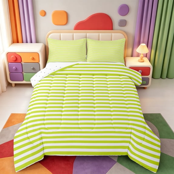 Erosebridal Modern Geometric Pattern King Size Comforter Sets,Linear Striped Comforters King Size,Reversible,3pcs,1 Comforter and 2 Pillowcases