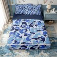 thumbnail image 1 of Erosebridal Modern Gorilla Head Zipper Twin Comforter Sets with Fitted Sheet and 2 Pillowcases for Boys Men, Blue Camouflage Shape Print Zipper Bedding Set, Navy Reversible, 4 Pieces, 1 of 6