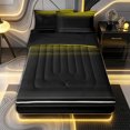 thumbnail image 1 of Erosebridal Modern Gradient Zipper Twin Comforter Sets with Fitted Sheet and 2 Pillowcases,Smooth Streak Zipper Bedding Set,Golden Black Gray,Black Reversible, 1 of 6