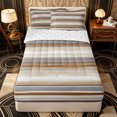 thumbnail image 1 of Erosebridal Modern Horizontal Stripe Zipper Twin Comforter Sets with Fitted Sheet and 2 Pillowcases,Textured Gradient Wash Zipper Bedding Set,Beige Grey,Reversible, 1 of 6