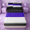 thumbnail image 1 of Erosebridal Modern Line Art Zipper Queen Comforter Set with Fitted Sheet and 2 Pillowcases,Simple Geometric Stripe Zipper Bedding Set For Girls,Black Reversible,4 Pieces, 1 of 7