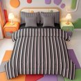 thumbnail image 1 of Erosebridal Modern Lines 7-Piece Twin Bedding,Geometric Stripes Bedding Comforter Set,Black Reversible, 1 of 7