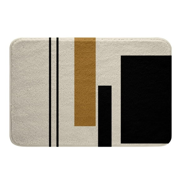 Erosebridal Modern Minimalist Bathtub Mat 16x24, Geometric Stripe Bath Rug, Contemporary Abstract Bathroom Decor, Non Slip Room Decor