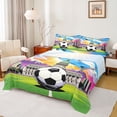 thumbnail image 1 of Erosebridal Modern Soccer Court Full Size Sheets,Kids Football Sport City Bed Sheets For Boys Teens 4 Pieces, 1 of 6