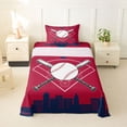 thumbnail image 1 of Erosebridal Modern Sports City Twin Sheet Sets, Cartoon Baseball Bedding,, 3-Piece, 1 of 5